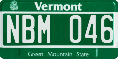 VT license plate NBM046