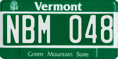 VT license plate NBM048