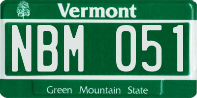 VT license plate NBM051