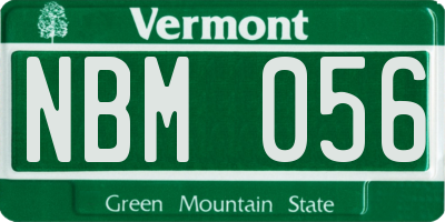 VT license plate NBM056