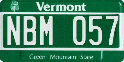 VT license plate NBM057