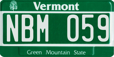 VT license plate NBM059