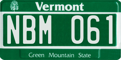 VT license plate NBM061
