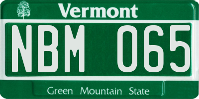 VT license plate NBM065