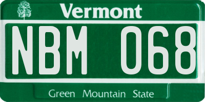 VT license plate NBM068