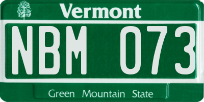 VT license plate NBM073