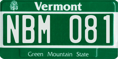 VT license plate NBM081