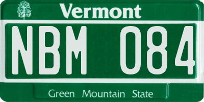 VT license plate NBM084