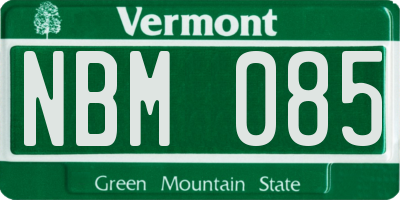 VT license plate NBM085