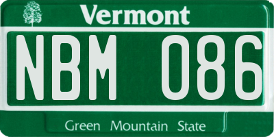 VT license plate NBM086