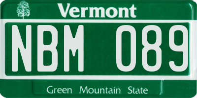 VT license plate NBM089