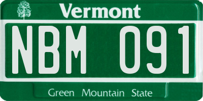 VT license plate NBM091