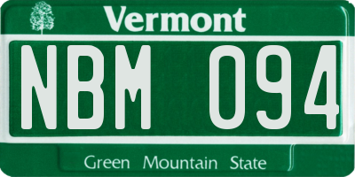 VT license plate NBM094