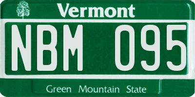 VT license plate NBM095