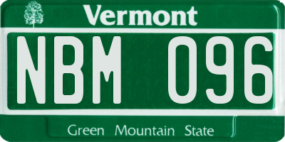 VT license plate NBM096