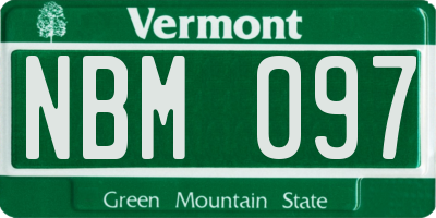 VT license plate NBM097