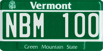 VT license plate NBM100