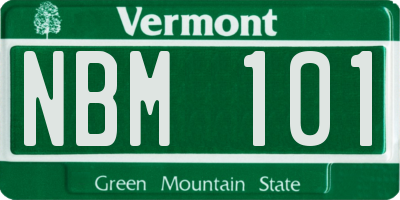 VT license plate NBM101