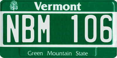VT license plate NBM106