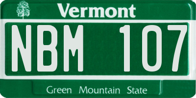 VT license plate NBM107