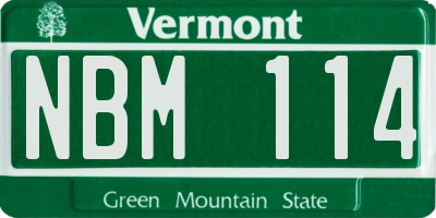 VT license plate NBM114