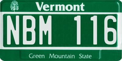 VT license plate NBM116