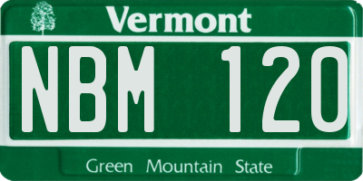 VT license plate NBM120