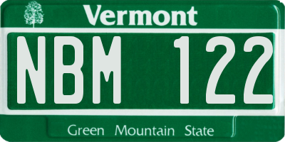 VT license plate NBM122