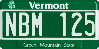 VT license plate NBM125
