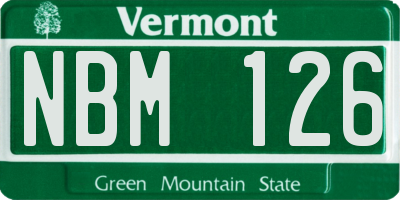 VT license plate NBM126