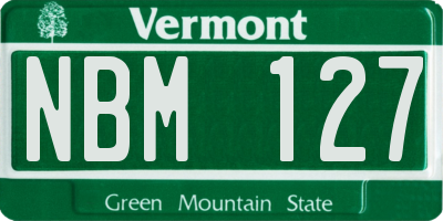 VT license plate NBM127
