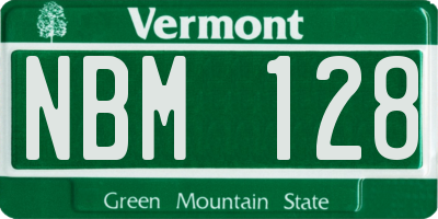 VT license plate NBM128