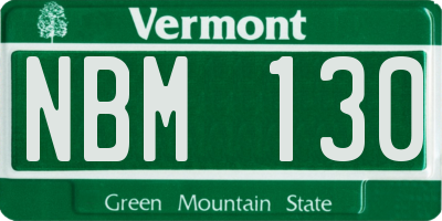 VT license plate NBM130