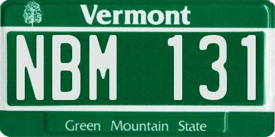 VT license plate NBM131