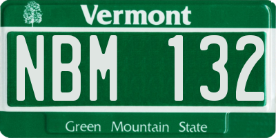 VT license plate NBM132