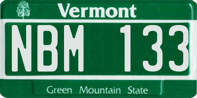VT license plate NBM133