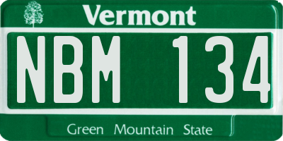 VT license plate NBM134