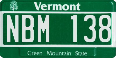 VT license plate NBM138