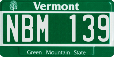 VT license plate NBM139