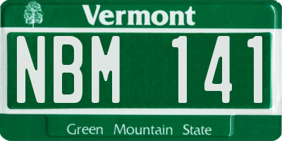 VT license plate NBM141