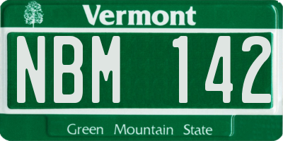 VT license plate NBM142