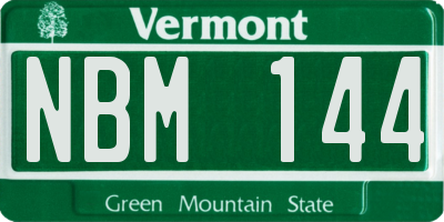 VT license plate NBM144