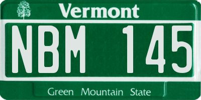 VT license plate NBM145
