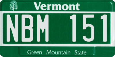 VT license plate NBM151
