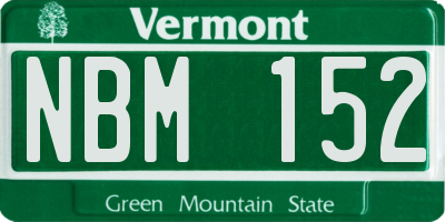 VT license plate NBM152