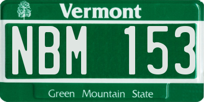 VT license plate NBM153