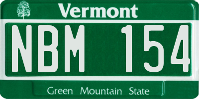 VT license plate NBM154