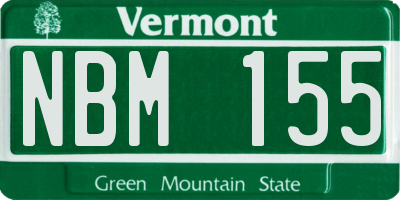 VT license plate NBM155