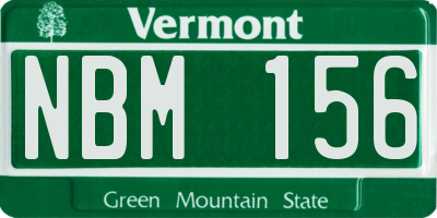 VT license plate NBM156