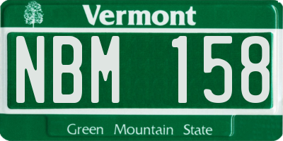 VT license plate NBM158